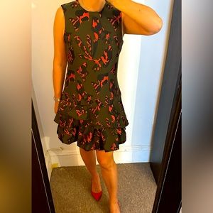 Banana Republic Army Green and Fuchsia mini dress